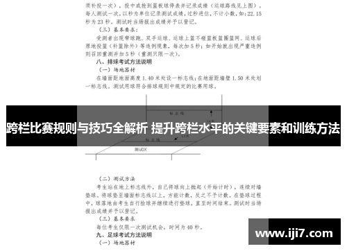 跨栏比赛规则与技巧全解析 提升跨栏水平的关键要素和训练方法